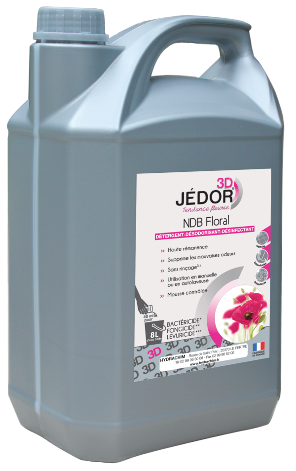 Jedor 3d detergent -le bidon de 5 litres parfum au choix( floral,pamplemousse,citron vert,ambiance) - HYDRACHIM - Détergents sol