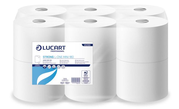 Papier hygiénique mini l-one 2 plis blanc lot de 12 - LUCART - Papier toilette et distributeur