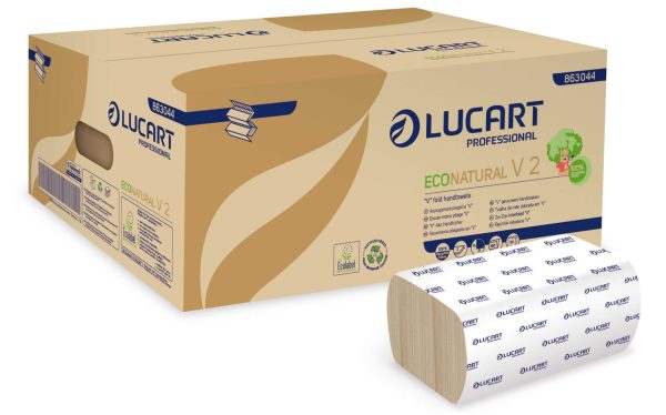 Essuies-mains pliés 2 plis econatural - LUCART - Essuie mains et distributeur