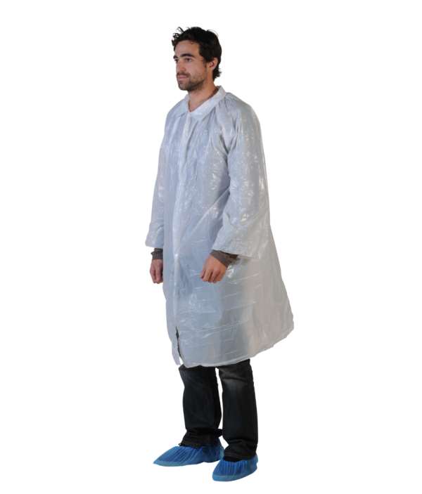 Blouse visiteur pe blanche / lot de 100 - PROMOSAC - Gants