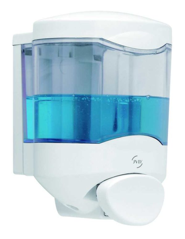 Distributeur de savon poussoir 450 ml crystal - JVD - Distributeurs de savon