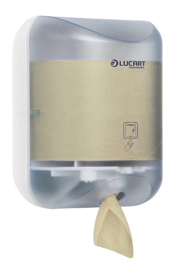 Distributeur mini l-one - système double - essuies mains et/ ou papier toilette - LUCART - Papier toilette et distributeur