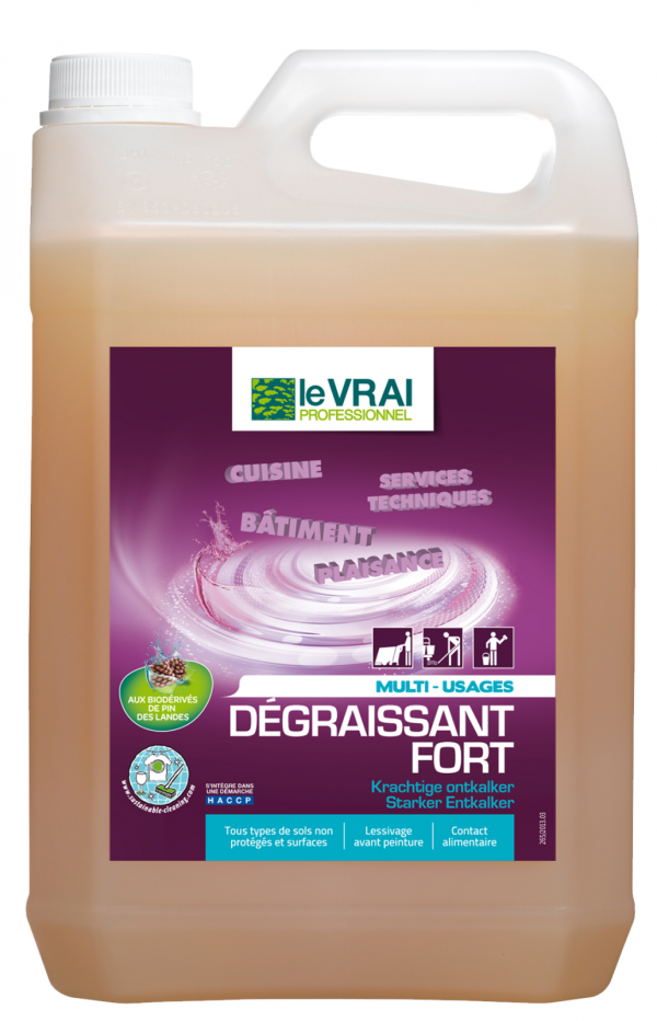 Detergent degraissant fort multi usages le vrai bidon de 5 litres - LE VRAI PROFESSIONNEL - Détergents sol