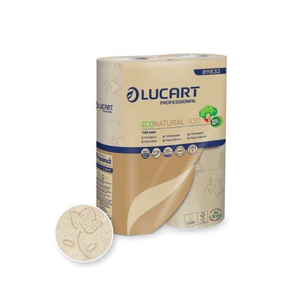 Papier toilette econatural petits rouleaux 400 formats lot de 30 - LUCART - Papier toilette et distributeur