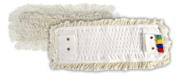 Frange coton blanc 40 cm poches + languettes + 2 oeillets - TAMPEL - Le lavage