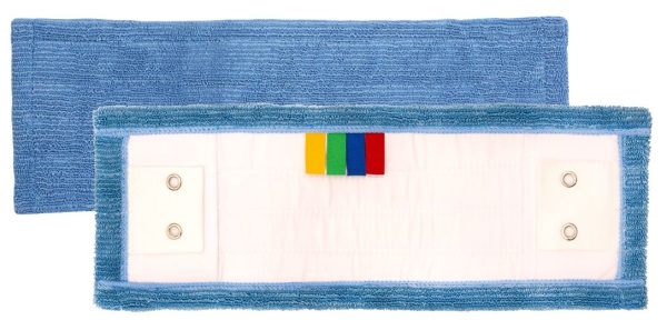 Frange microfibre bleue 40 cm microfibres bleue ,poches + languettes - TAMPEL - Le lavage