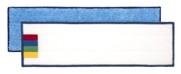 Frange microfibre bleue 40 cm fixation velcro - TAMPEL - Le lavage