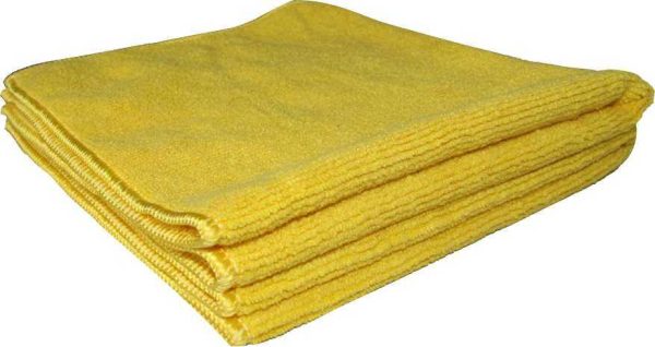 Lot de 5 chiffons microfibre jaune 38x38cm - TAMPEL - les microfibres
