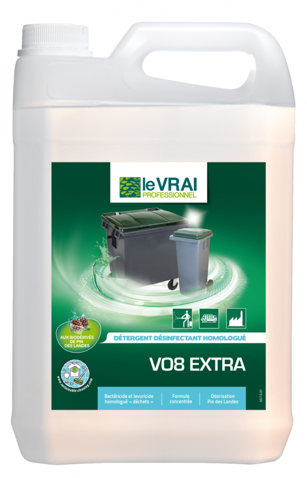 Le vrai vo 8 desinfectant bactericide pour vide ordure le bidon de 5litres - LE VRAI PROFESSIONNEL - Surodorant & nettoyant VO