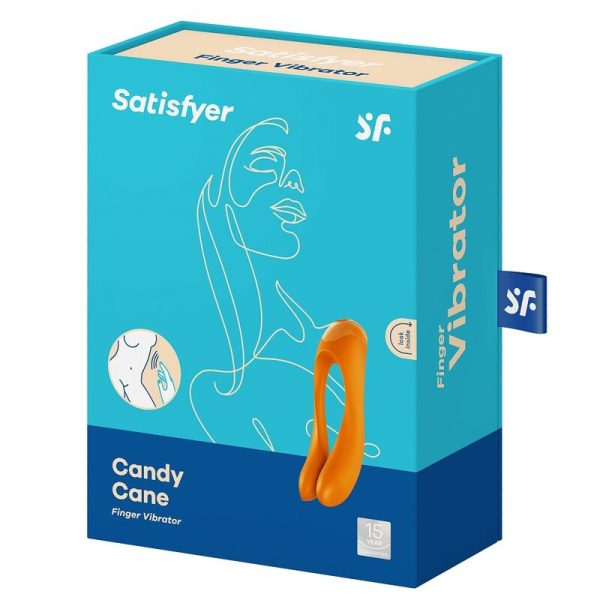 SATISFYER - VIBRATEUR  DOIGTS CANDY CANE ORANGE - – Image 2