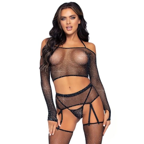 LEG AVENUE - ENSEMBLE QUATRE PIÈCES TAILLE UNIQUE -