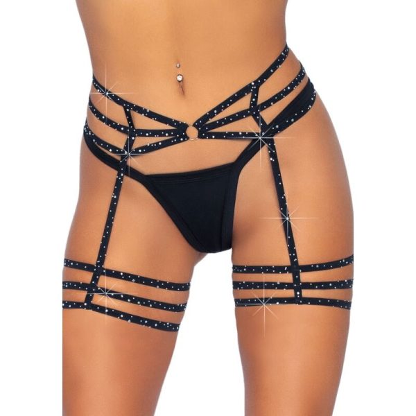 LEG AVENUE - PORTE-JARRETELLES EN STRASS TAILLE UNIQUE -