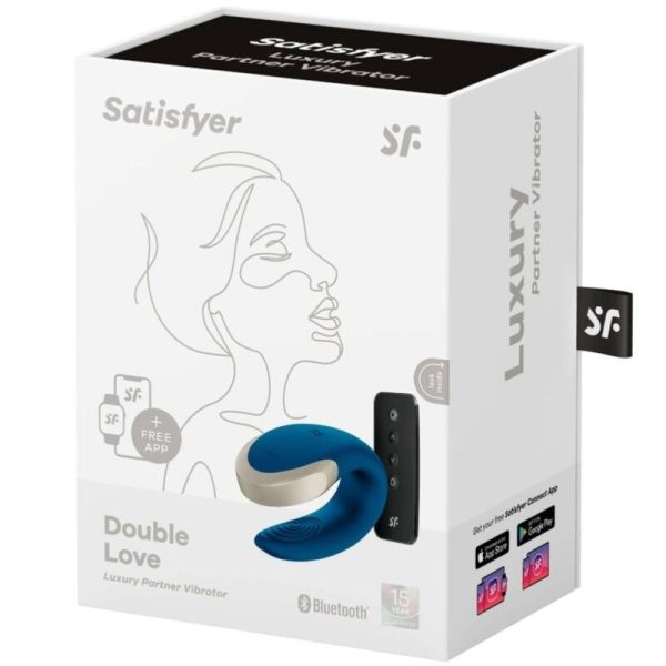 SATISFYER - VIBRATEUR DOUBLE LOVE LUXURY PARTNER BLEU - – Image 5