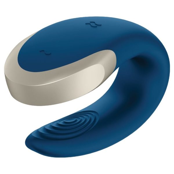 SATISFYER - VIBRATEUR DOUBLE LOVE LUXURY PARTNER BLEU - – Image 2