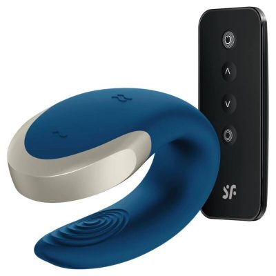 SATISFYER - VIBRATEUR DOUBLE LOVE LUXURY PARTNER BLEU -