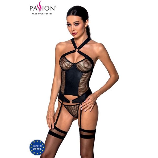 PASSION - AMANDA CORSET CUIR ÉCOLOGIQUE L/XL -