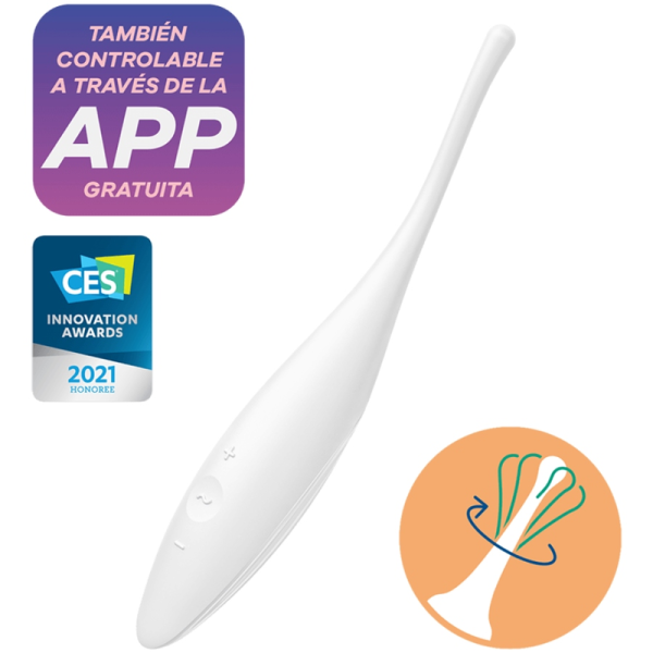 SATISFYER - VIBRATEUR  POINTE DE CLIT TWIRLING JOY BLANC -