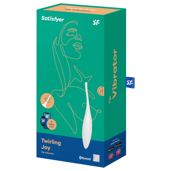 SATISFYER - VIBRATEUR  POINTE DE CLIT TWIRLING JOY BLANC - – Image 4
