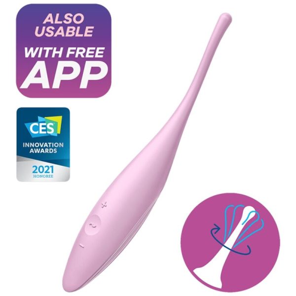 SATISFYER - VIBRATEUR  POINTE DE CLIT TWIRLING JOY ROSE -
