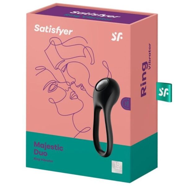 SATISFYER - VIBRATEUR  ANNEAU MAJESTIC DUO NOIR - – Image 4