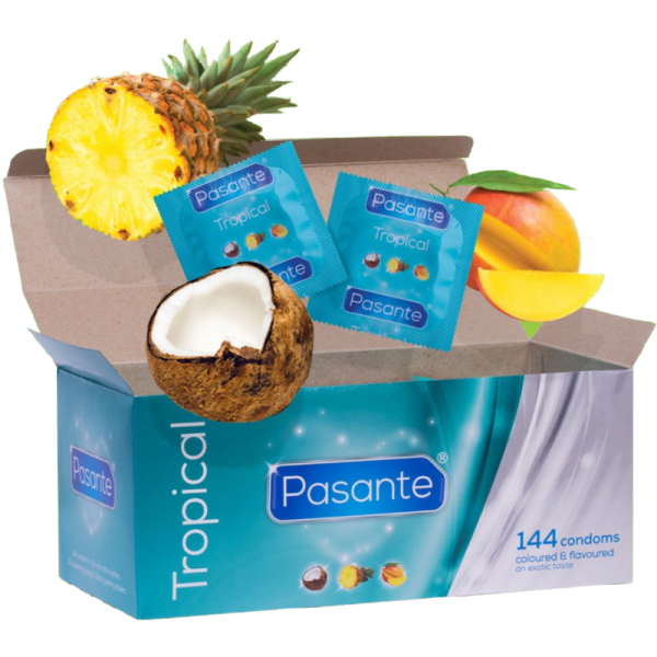 PASANTE - LES PRÉSERVATIFS SAVEURS TROPICALES 144 UNITÉS -