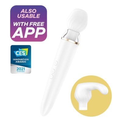 SATISFYER - APPLICATION DOUBLE WANDER BLANCHE -