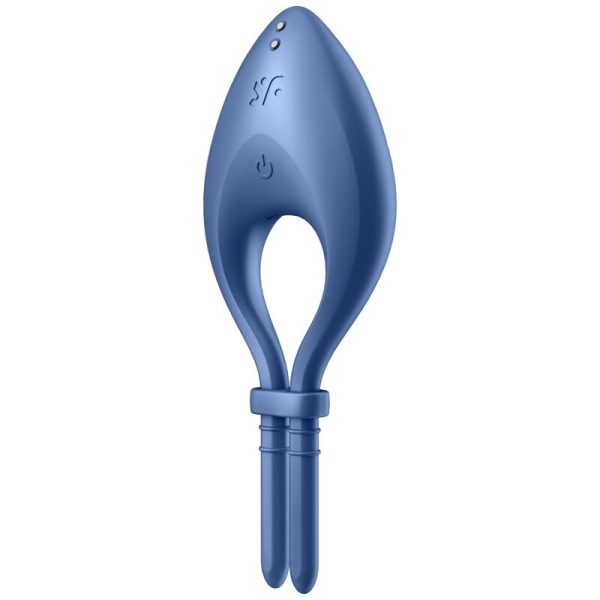 SATISFYER - APPLICATION BULLSEYE RING VIBRATOR BLEU -