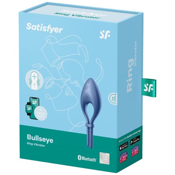 SATISFYER - APPLICATION BULLSEYE RING VIBRATOR BLEU - – Image 3