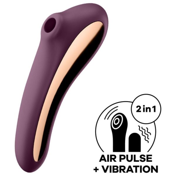 SATISFYER - VIBRATEUR DUAL KISS AIR PULSE VIN ROUGE - – Image 2