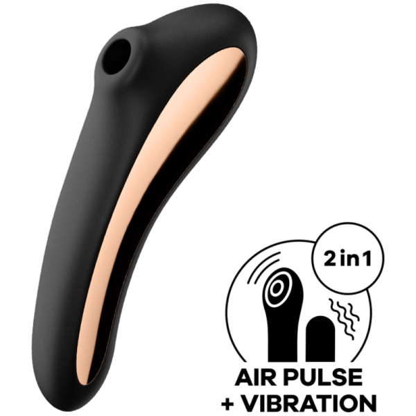 SATISFYER - VIBRATEUR DUAL KISS AIR PULSE NOIR - – Image 2