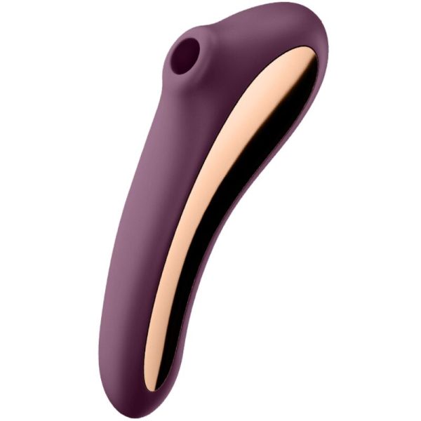 SATISFYER - VIBRATEUR DUAL KISS AIR PULSE VIN ROUGE -