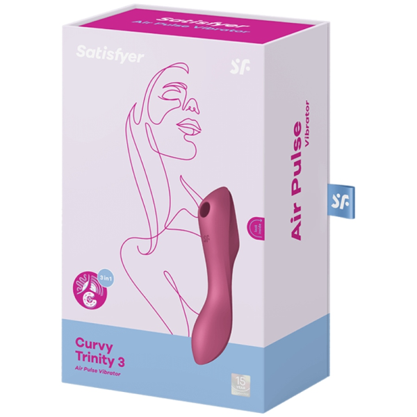 SATISFYER - STIMULATEUR ET VIBRATEUR CURVY TRINITY 3 ROUGE - – Image 3