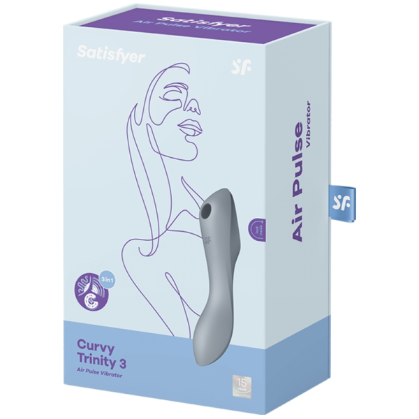 SATISFYER - STIMULATEUR ET VIBRATEUR CURVY TRINITY 3 GRIS - – Image 3