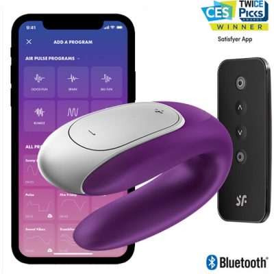 SATISFYER - VIBRATEUR PARTENAIRE DOUBLE FUN VIOLET -