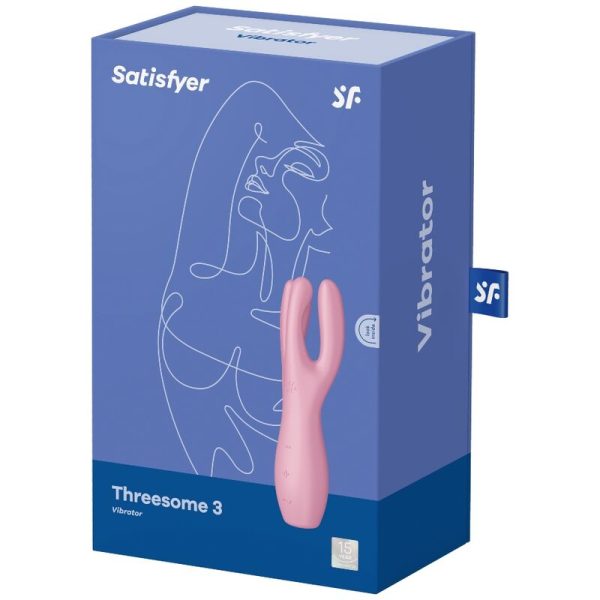 SATISFYER - VIBRATEUR THREESOME 3 ROSE - – Image 4