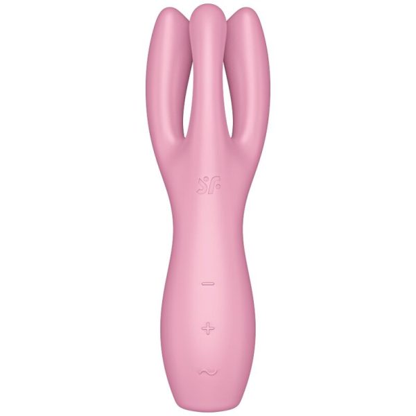 SATISFYER - VIBRATEUR THREESOME 3 ROSE - – Image 2
