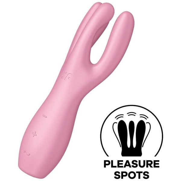 SATISFYER - VIBRATEUR THREESOME 3 ROSE -