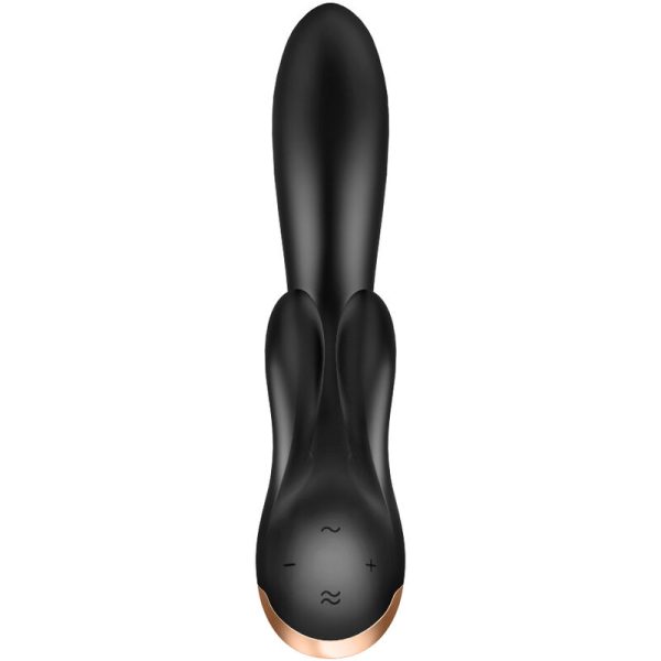 SATISFYER - APPLICATION VIBRATEUR DOUBLE FLEX NOIR - – Image 3
