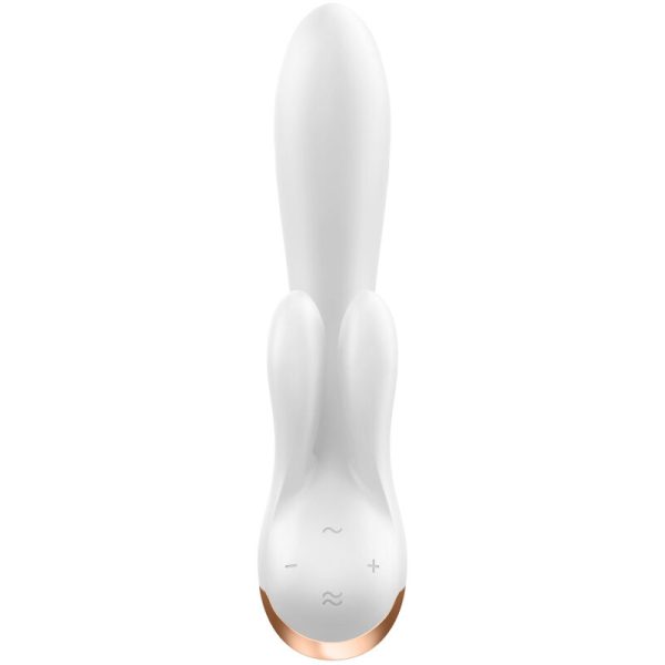 SATISFYER - APPLICATION VIBRATEUR DOUBLE FLEX BLANC - – Image 3