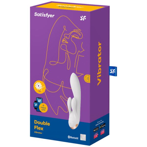 SATISFYER - APPLICATION VIBRATEUR DOUBLE FLEX BLANC - – Image 4