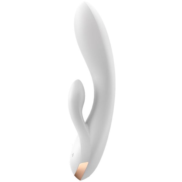SATISFYER - APPLICATION VIBRATEUR DOUBLE FLEX BLANC - – Image 2