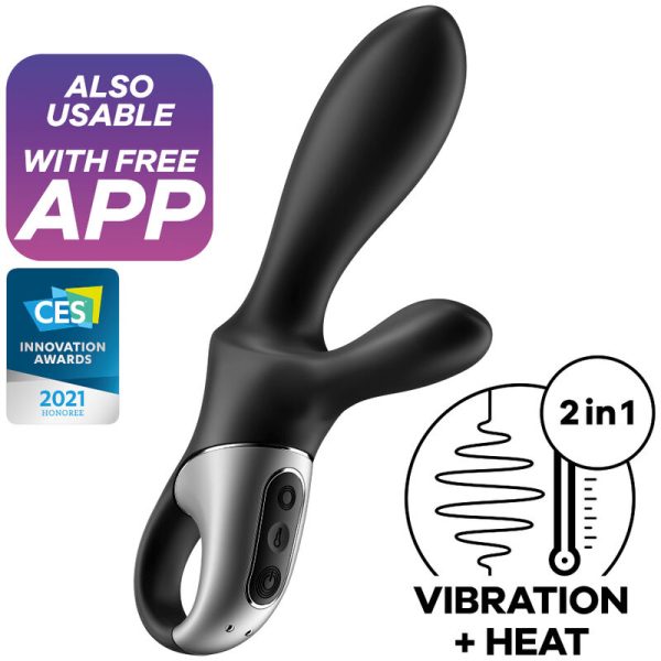 SATISFYER - APPLICATION HEAT CLIMAX+ VIBRATEUR ANAL NOIR -