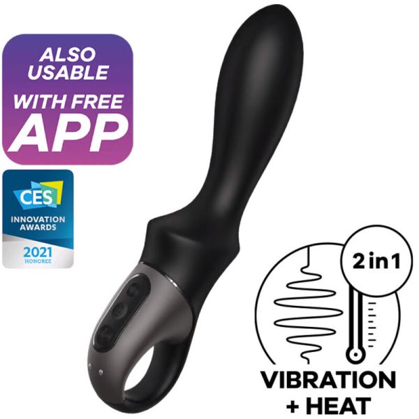 SATISFYER - APPLICATION VIBRATEUR ANAL HEAT CLIMAX NOIR -
