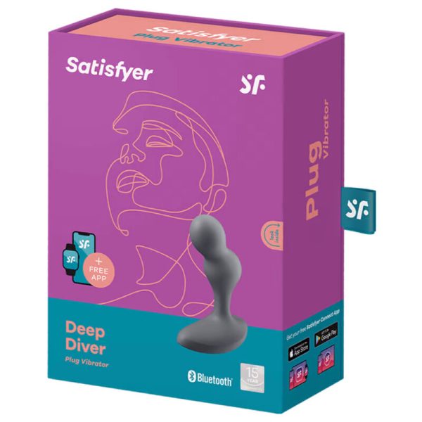 SATISFYER - APPLICATION DE PLUG VIBRANT DEEP DIVER GRIS - – Image 4