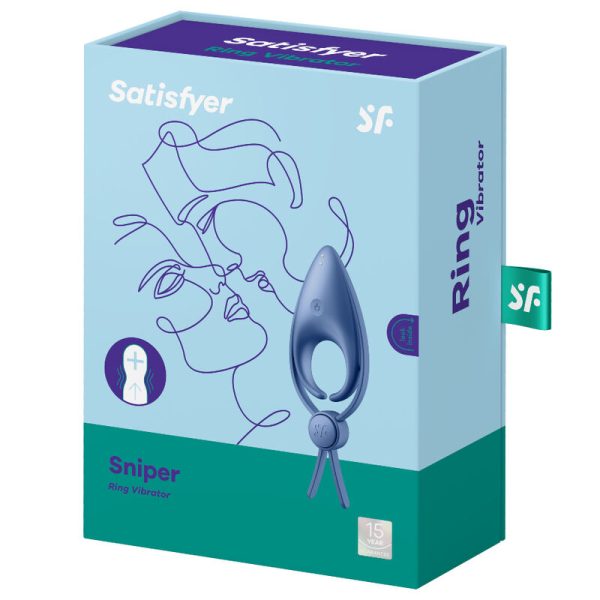 SATISFYER - VIBRATEUR  ANNEAU SNIPER BLEU - – Image 3