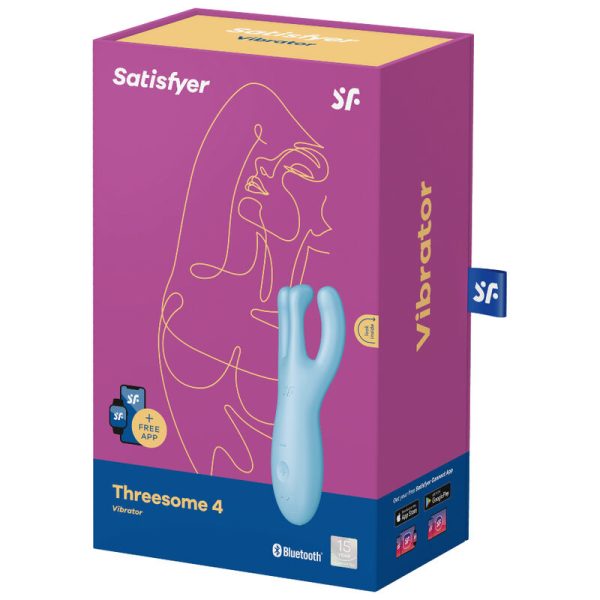 SATISFYER - APPLICATION VIBRATEUR THREESOME 4 BLEU - – Image 4