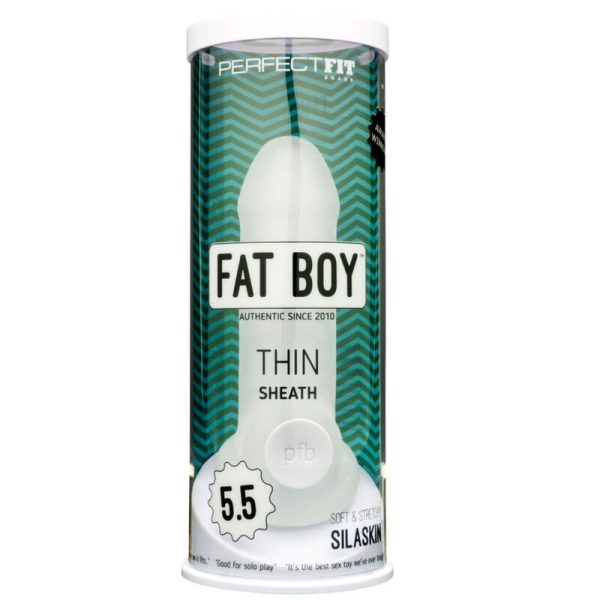 PERFECT FIT BRAND - EXTENSION DE PÉNIS  GAINE MINCE FAT BOY TRANSPARENT 15 CM - – Image 3