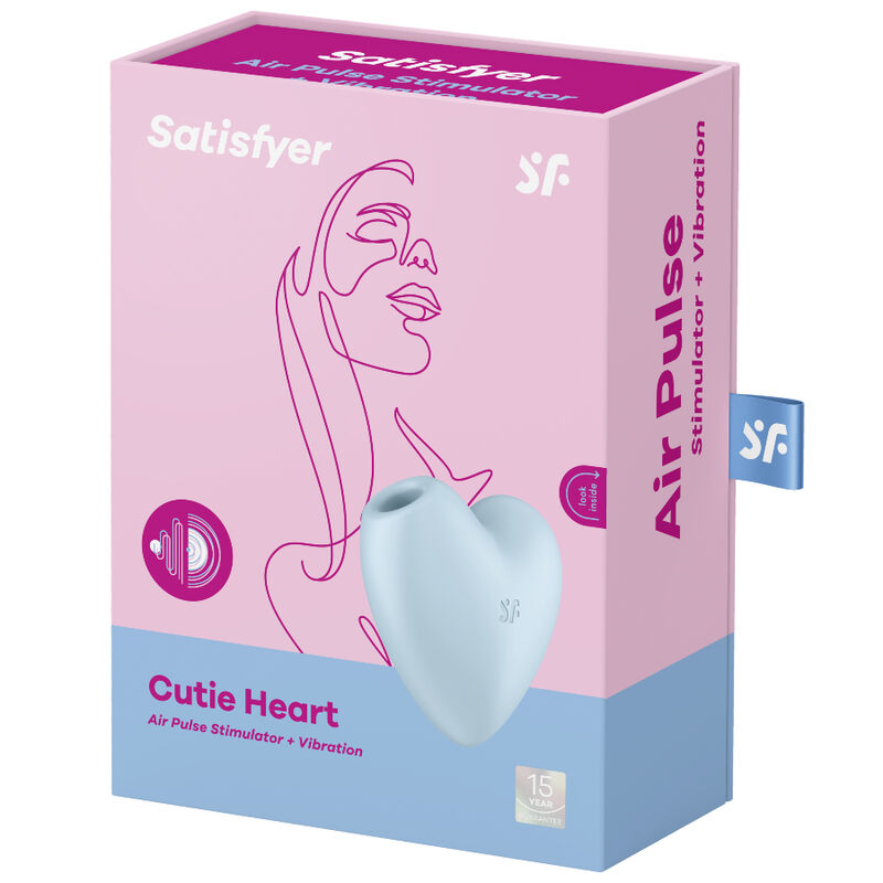 SATISFYER - STIMULATEUR ET VIBRATEUR CUTIE HEART AIR PULSE BLEU - – Image 4