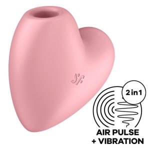 SATISFYER - STIMULATEUR ET VIBRATEUR CUTIE HEART AIR PULSE ROSE -