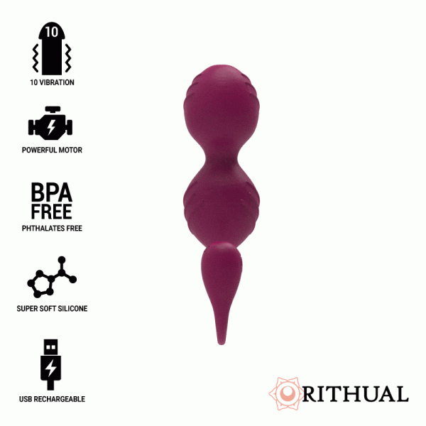 RITHUAL - BALLES DE KEGEL VIBRANTES RECHARGEABLES NISHA ORCHIDÉE -